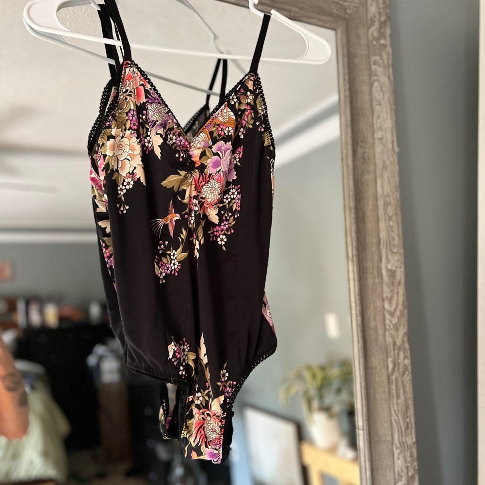 Spell & the Gypsy Blue Skies Black Floral Bodysuit EUC S - Picture 13 of 14